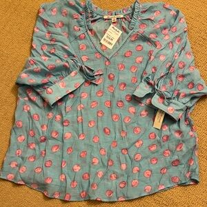 Women’s NWT Rachel Zoe Ipanema/begonia pink polka dot summer blouse